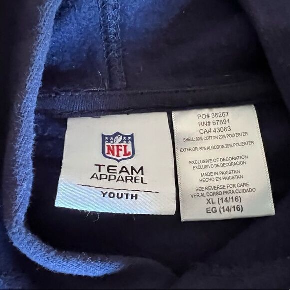 NFL Broncos Football Hoodie Navy BluePullover Youth XL Worn By Actor on TV. - Picture 4 of 6